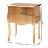 Baxton Studio Patrice Classic and Traditional Gold Finished Wood 2Drawer Nightstand 220-12548-ZORO